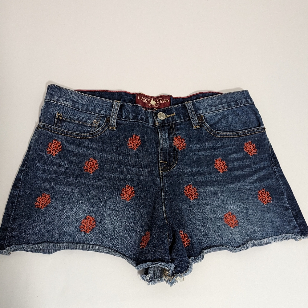 Lucky Brand Boardwalk Coral Shorts Cut Off Style Women's Size 8 / 29